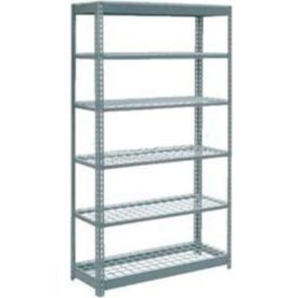 Global Equipment Heavy Duty Shelving 48"W x 12"D x 84"H With 6 Shelves - Wire Deck - Gray 255523